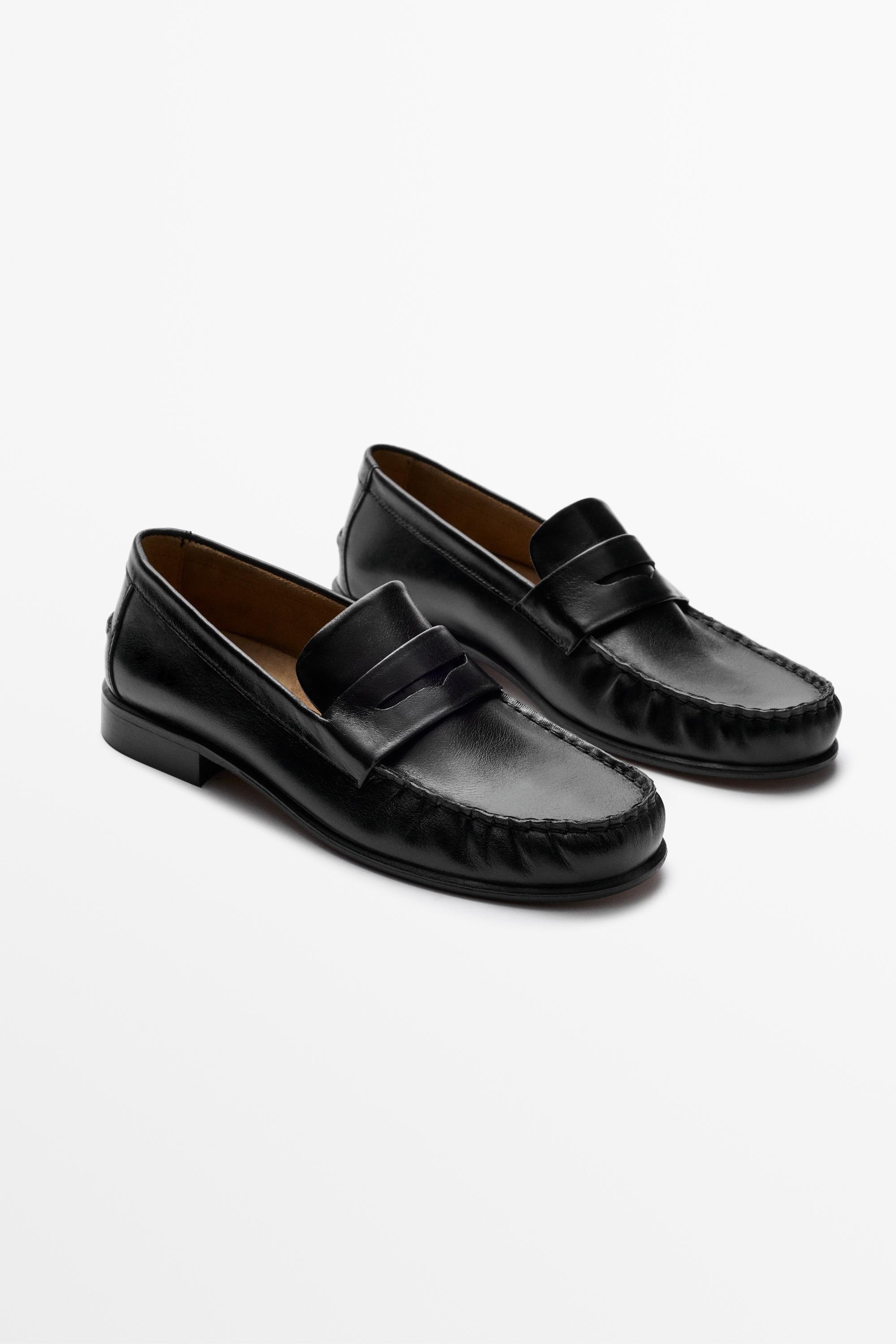 Leather penny loafer